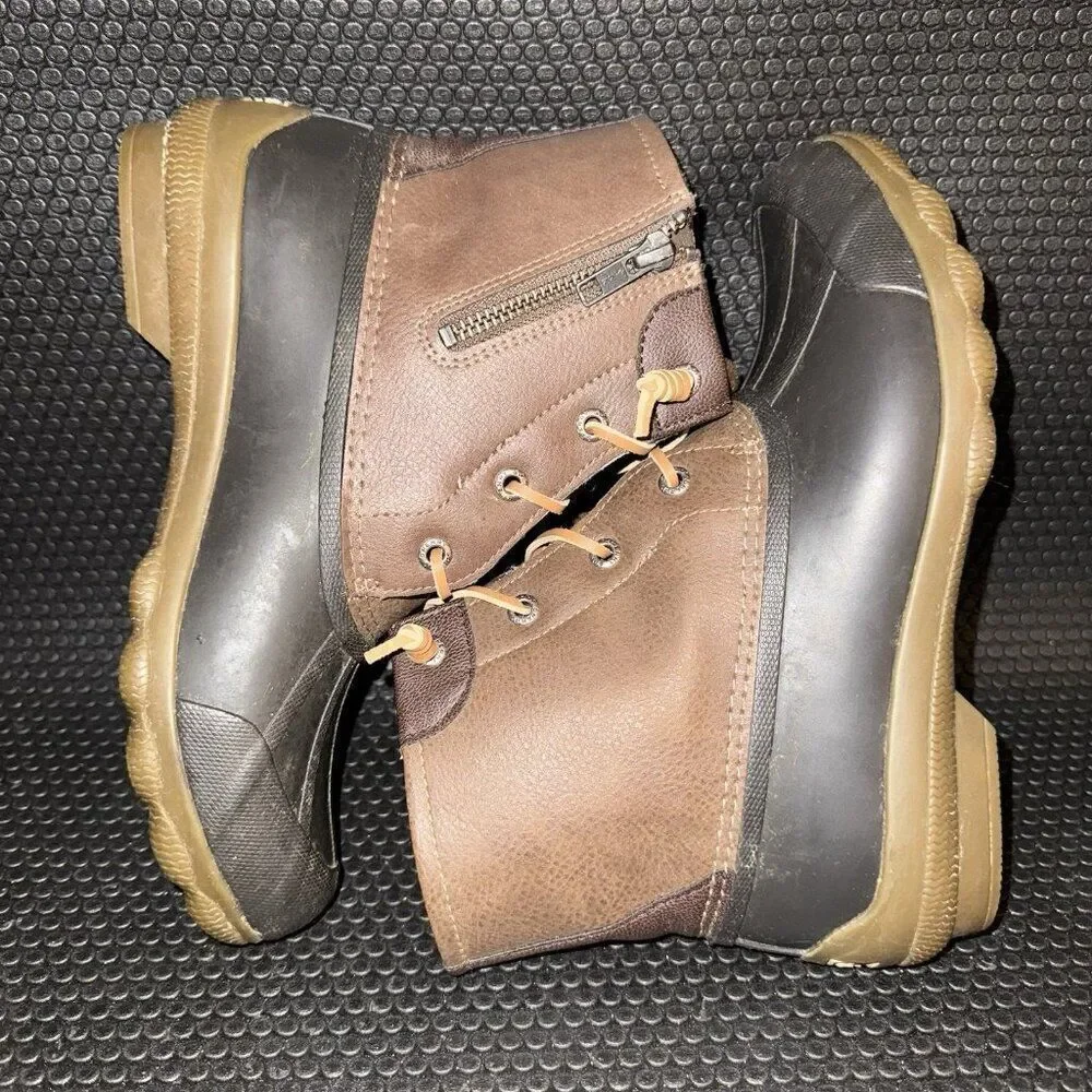 Sperry Womens Syren Gulf Duck Boot Brown Leather Waterproof Boots Size 7